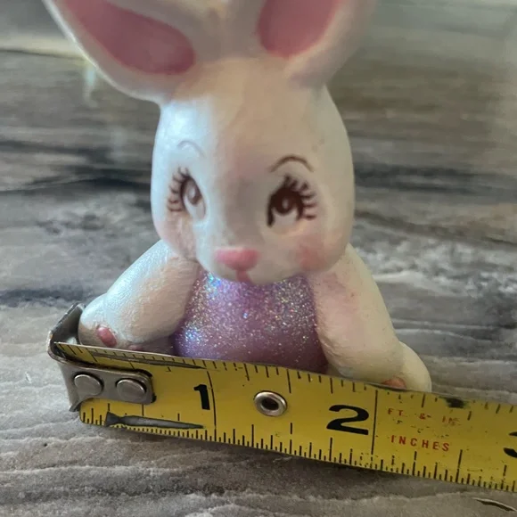 VTG SET OF 4 TINY HANDMADE CERAMIC EASTER BUNNIES - Picture 8 of 8